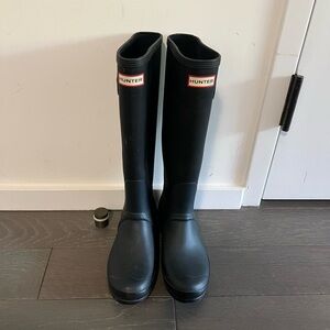 Hunter Black Tall Rain Boots